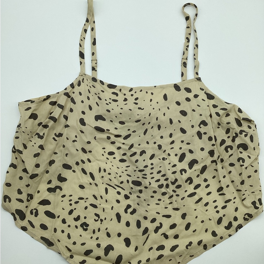 Grayson Threads Beige and Black Spotted Tank Top NWT